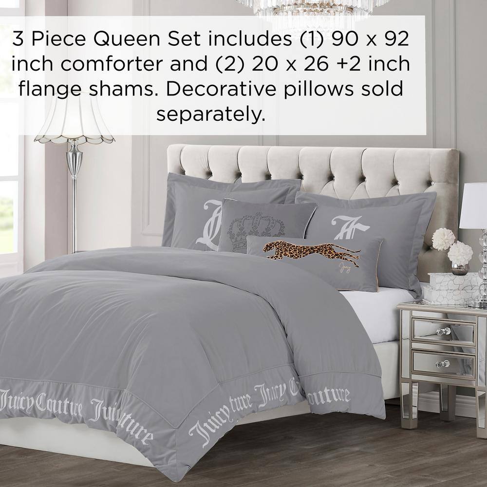 Gray King Microfiber Reversible Comforter Set