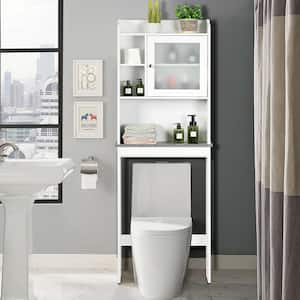 7.5 in. D x 68 in. H Over-the-Toilet Bath Cabinet Bathroom Space Saver Storage Organizer White