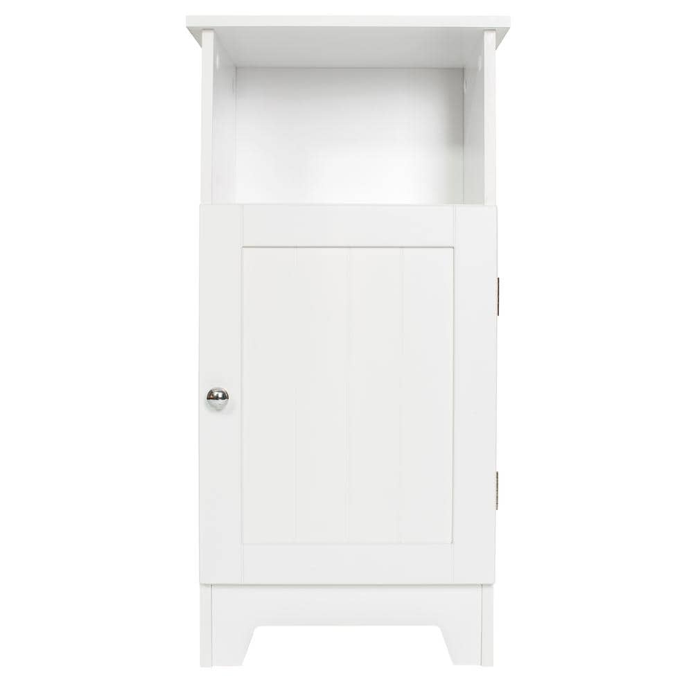 White MDF Single Door Cabinet with Adjustable Shelving