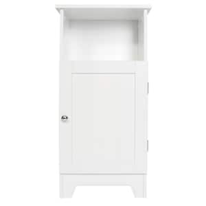 Contemporary Country 13.5 in.W x 11.75 in.D x 27.5 in.H Free Standing Single Door Cabinet With Wainscot Panels In White