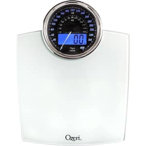 Rev 400 lbs. Digital Bathroom Scale with Electro-Mechanical Weight Dial and 50 g Sensor Technology