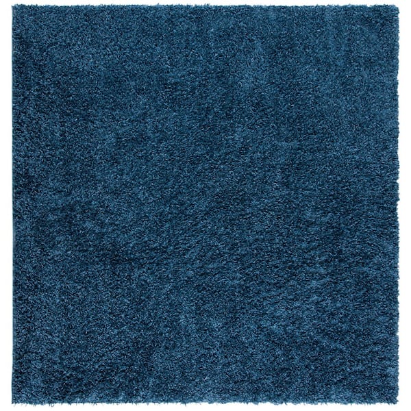 SAFAVIEH August Shag Navy 4 ft. x 4 ft. Solid Square Area Rug