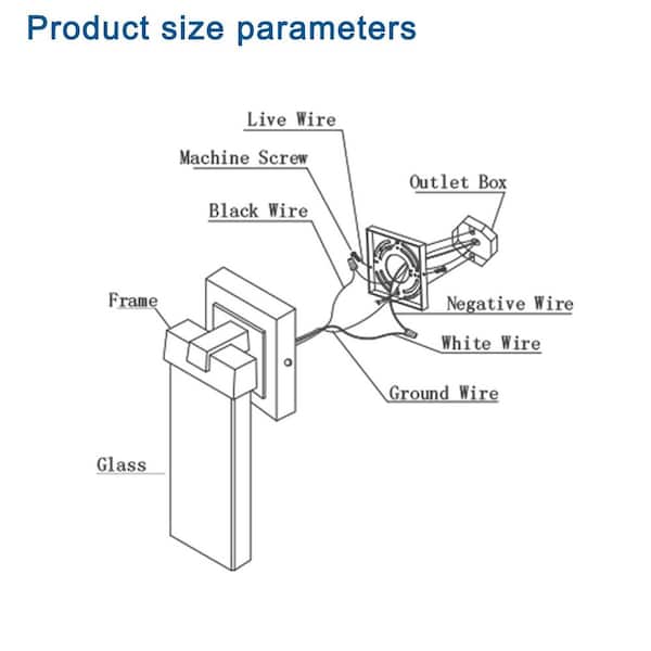 12 in. Black Outdoor Hardwired Waterproof Transparent LED Crystal Wall Sconce with No Bulbs Included(2-Pack)