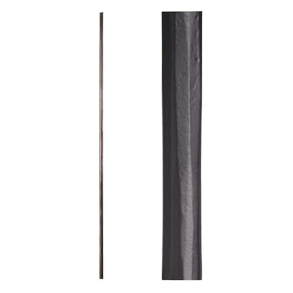HOUSE OF FORGINGS Satin Black 3.1.1 Round Hammered Plain Solid Iron Baluster for Staircase Remodel