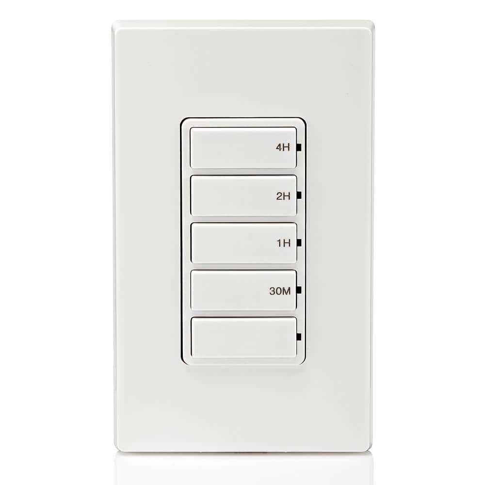 White Digital In-Wall Countdown Timer Switch with Push Buttons