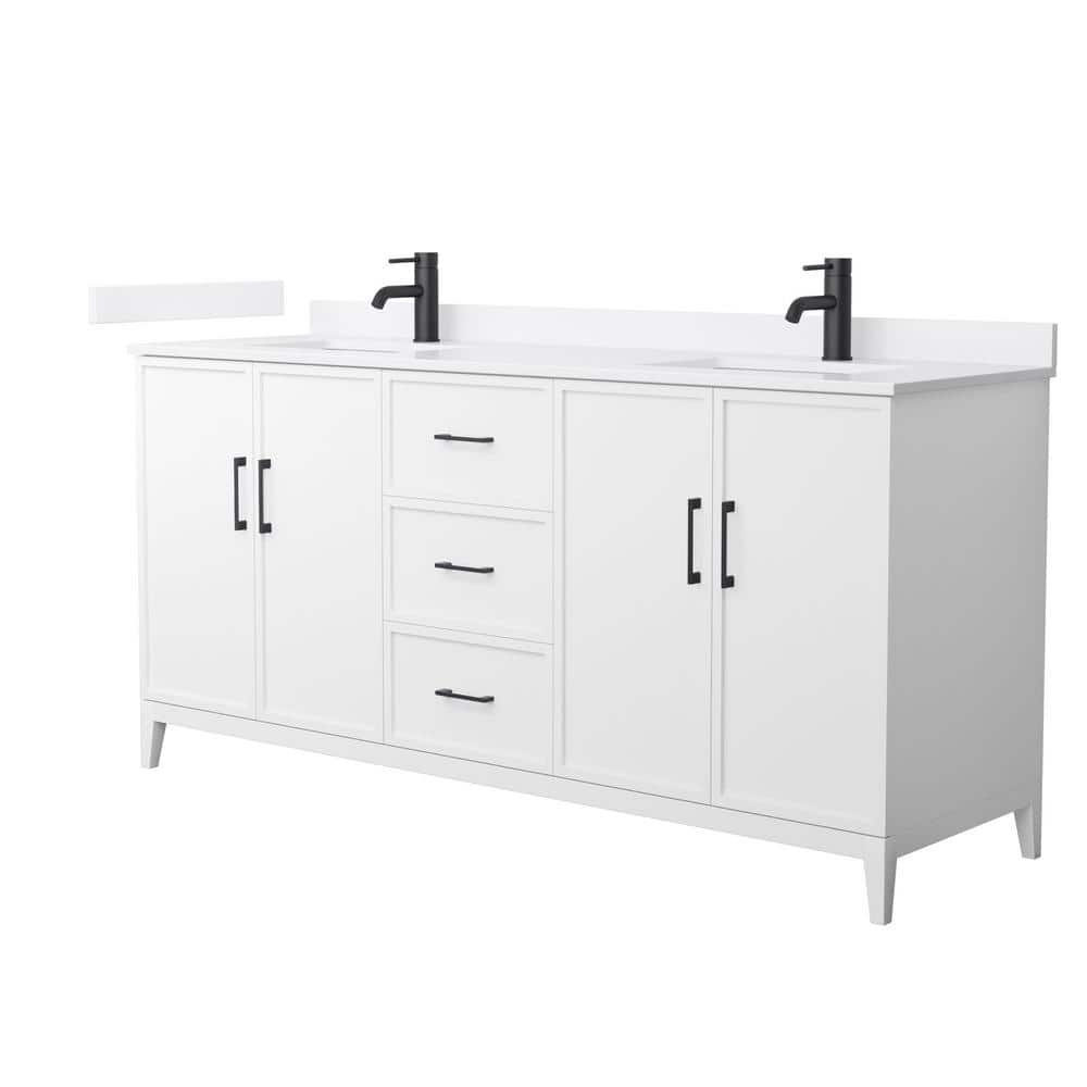 Elan 72 in. W x 22 in. D x 35 in. H Double Bath Vanity in White with White Cultured Marble Top price history on PriceWatchPro