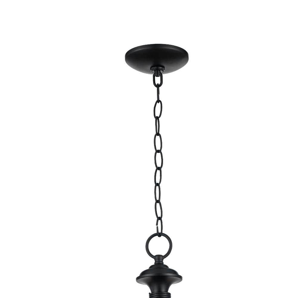 Elegant Colonial Black Metal 8-Light Candle Chandelier