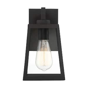 Halifax Matte Black Outdoor Hardwired Wall Lantern Sconce with No Bulbs Included