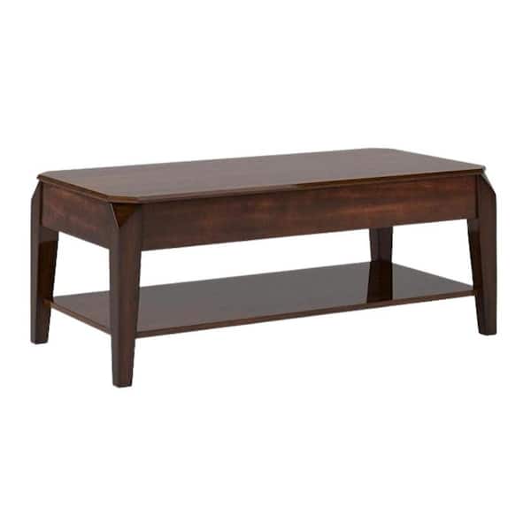 HomeRoots 47 in. White Rectangle Solid Wood Coffee Table
