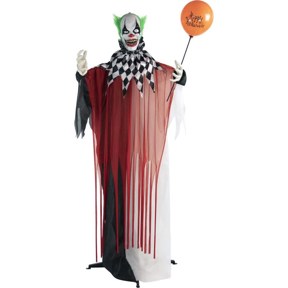 Haunted Hill Farm 71 in. Touch Activated Animatronic Clown HHCLOWN-7FLSA -  The Home Depot