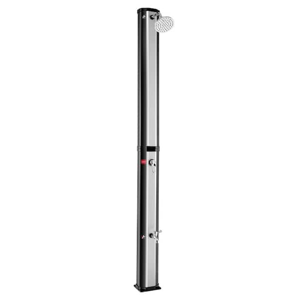 Costway 7.2 ft. 9.3 Gal. Solar Heated Shower with Adjustable Head and Foot Tap Spigot in Grey