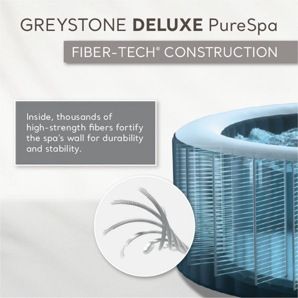 Intex PureSpa Plus Gray Inflatable Square Hot Tub Spa with Maintenance Kit