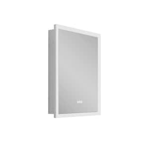 24 in. W x 32 in. H Rectangular Black LED Light Anti-Fog Aluminum Medicine Cabinet with Mirror (Left Open)