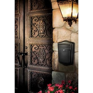 Maison Black, Medium, Aluminum, Locking, Wall Mount Mailbox