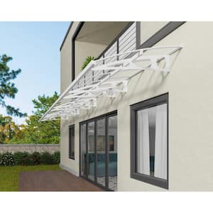 Bordeaux 5 ft. x 29 ft. White/Clear Door and Window Awning
