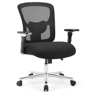 Mesh Mid Back Heavy Ergonomic Computer Task Office Chair in Black with Lumbar Support & 4D Armrest