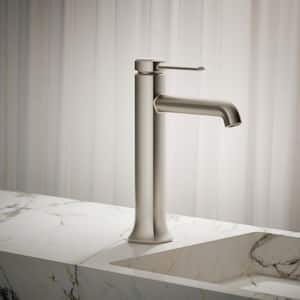 Occasion Tall Single-Handle Single-Hole Bathroom Faucet in Vibrant Brushed Nickel