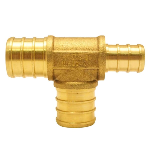 Apollo 3/4 in. x 1/2 in. x 3/4 in. Brass PEX-B Barb Reducing Tee