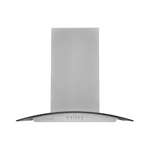 30 in. Convertible Island Range Hood with Tempered Glass Dual Controls LED Baffle Filter in Stainless Steel