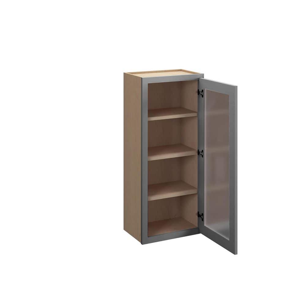 Cumberland Recessed 18 in. W x 42 in. H x 12 in. D in Painted Stratus Plywood Assembled Frosted Glass Wall