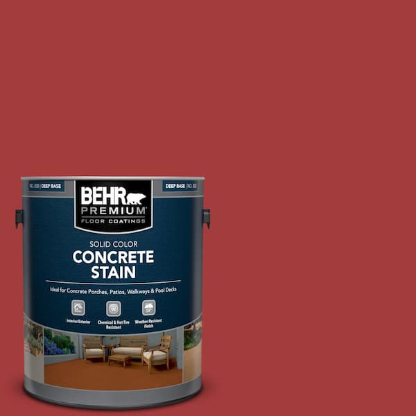 BEHR PREMIUM 1 gal. #PFC-03 Red Baron Solid Color Flat Interior/Exterior Concrete Stain