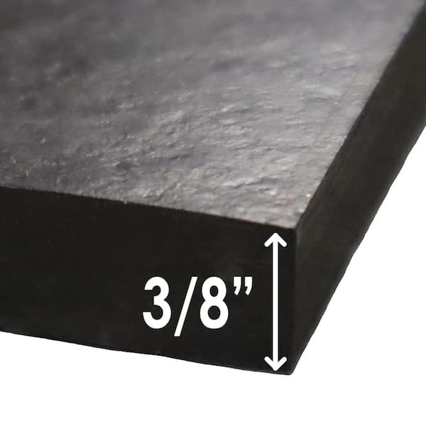 Rubber-Cal General Purpose Black 0.375 in. x 8 in. x 16 in. Rubber Sheet 60A (5-Pack)