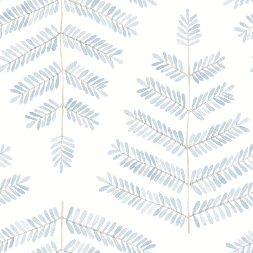 Cat Coquillette Leaflets Blue Vinyl Peel and Stick Matte Wallpaper 30.75 sq. ft. price history on PriceWatchPro