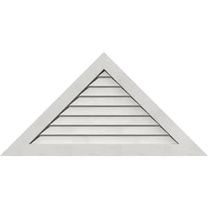 61" x 12.75" Triangle Primed Rough Sawn Western Red Cedar Wood Gable Louver Vent Non-Functional