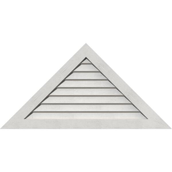 Ekena Millwork 60.5" x 20.125" Triangle Primed Rough Sawn Western Red Cedar Wood Gable Louver Vent Non-Functional