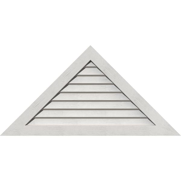 Ekena Millwork 81" x 16.875" Triangle Primed Rough Sawn Western Red Cedar Wood Gable Louver Vent Non-Functional
