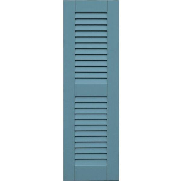 Unbranded Wood Composite 12 in. x 39 in. Louvered Shutters Pair #645 Harbor