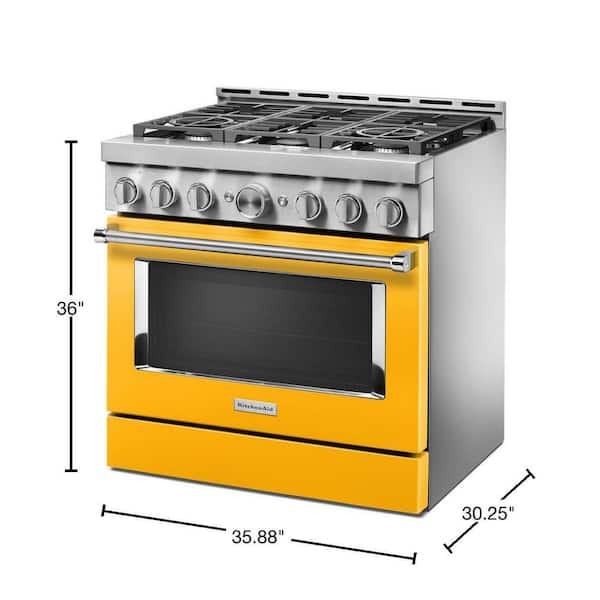 kitchenaid 36 inch gas range