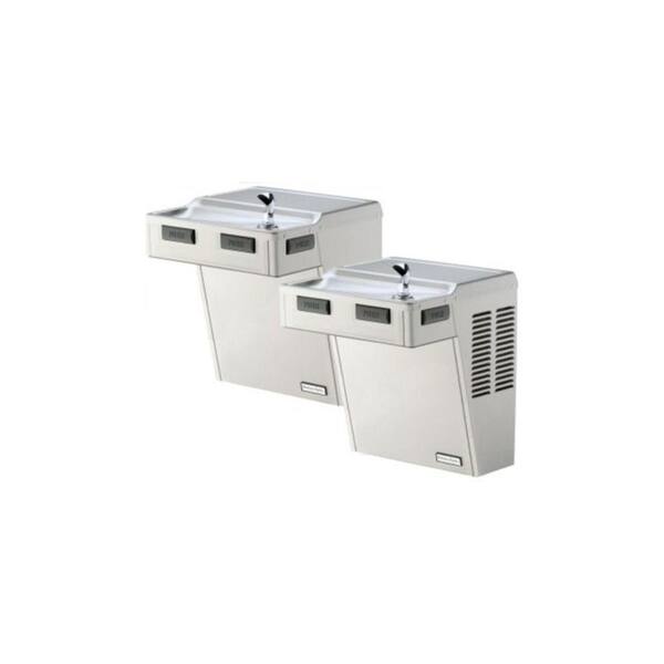 Halsey Taylor HAC Series Bi-Level HAC8FS-BL-Q ADA Wall Mounted Drinking Fountain in Stainless Steel