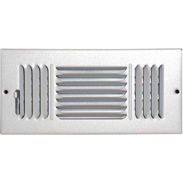 SPEEDI-GRILLE 8 in. x 4 in. Ceiling/Sidewall Vent Register, White with 3-Way Deflection