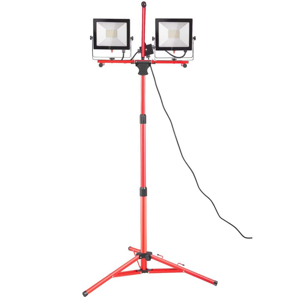 120-Volt IP65 LED Work Light with Stand 10000 Lumen Dual-Head LED Work Light with 27.6 - 68.1 in. Foldable Tripod Stand price history on PriceWatchPro