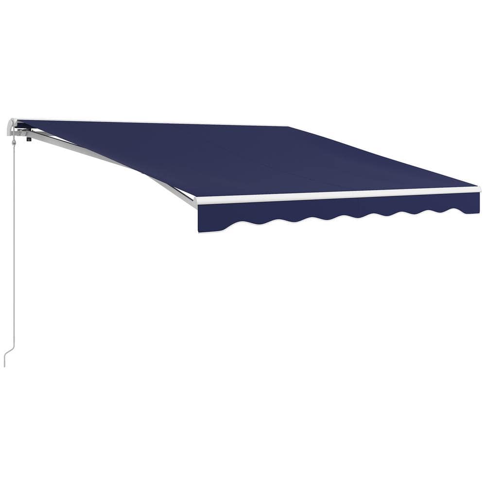 8 ft. Retractable Awning with Remote Controller and Manual Crank Handle (11