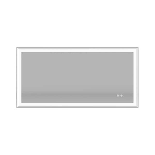 RAINLEX 48 in. W x 24 in. H Rectangular Frameless Anti-Fog LED Light Wall Bathroom Vanity Mirror