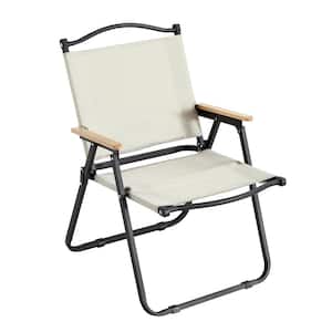 Beige Oxford Fabric Steel Tube Frame Outdoor Safety Folding Chair