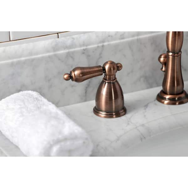 Heritage 8 in. Widespread 2-Handle Bathroom Faucet in Antique Copper