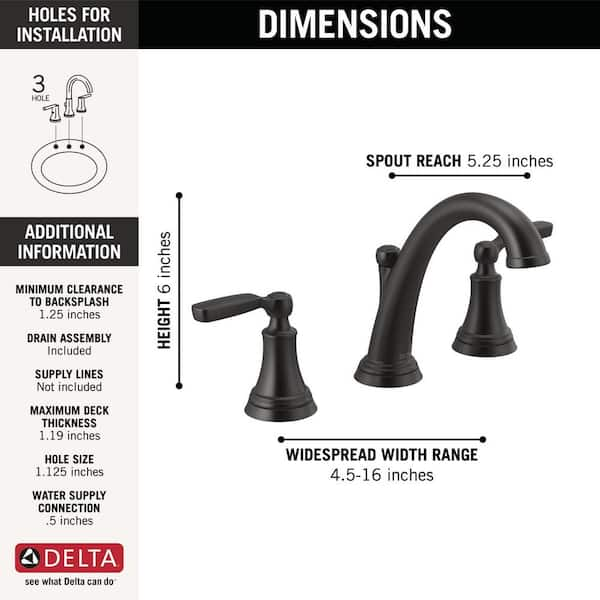 Delta Woodhurst 8 in. Widespread 2-Handle Bathroom Faucet with 