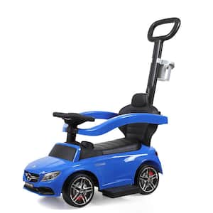 3 in 1 Kids Ride On Push Car Licensed Mercedes Benz with Music and Horn for Toddlers, Blue