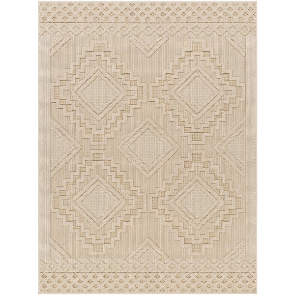 Rockport Beige Moroccan 5 ft. x 7 ft. Indoor/Outdoor Area Rug