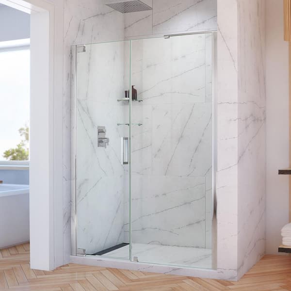 DreamLine Elegance-LS 56-3/4 in. to 58-3/4 in. W x 72 in. H Frameless Pivot Shower Door in Chrome