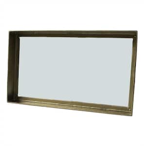 4.25 in. x 18.5 in. Classic Rectangle Framed Gold Vanity Mirror