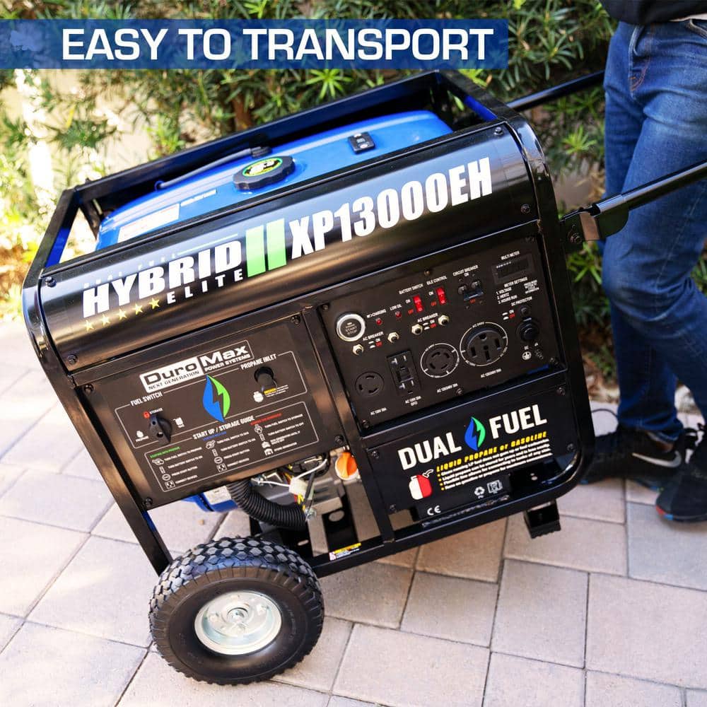 DuroMax 13,000 Watt Dual Fuel Portable Generator with Electric Start