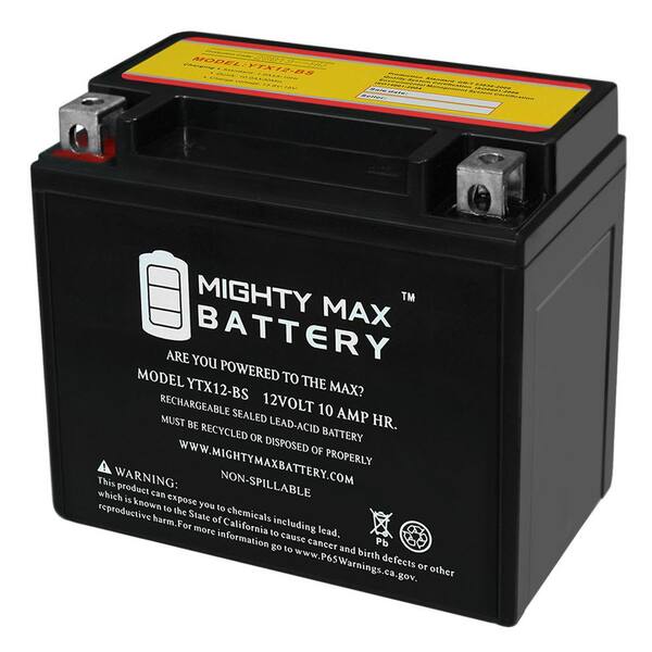 MIGHTY MAX BATTERY YTX12-BS 12V 10Ah Replacement Battery for Kawasaki Vulcan 900 Classic Custom 20