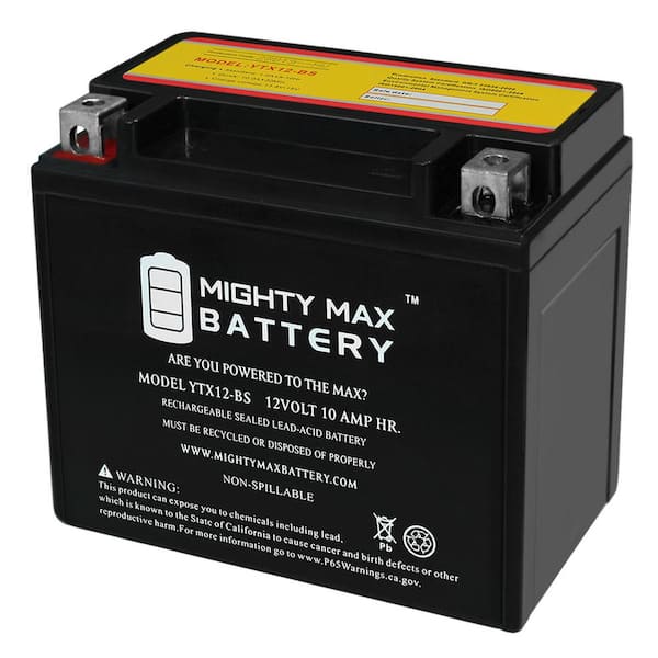 MIGHTY MAX BATTERY YTX12-BS 12V 10Ah Replacement Battery Compatible with Fire Power CTX12-BS