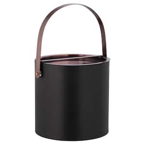 Barcelona 3 qt. Black Ice Bucket with Oil Rubbed Bronze Arch Handle and Bridge Cover