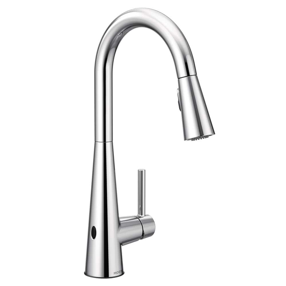 Sleek Modern Chrome Pull-down Kitchen Faucet with Touchless Activation