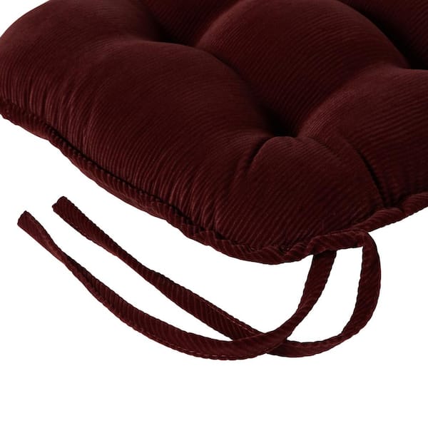 ACHIM Chase Burgundy Solid Tufted Chair Seat Cushion Chair Pad